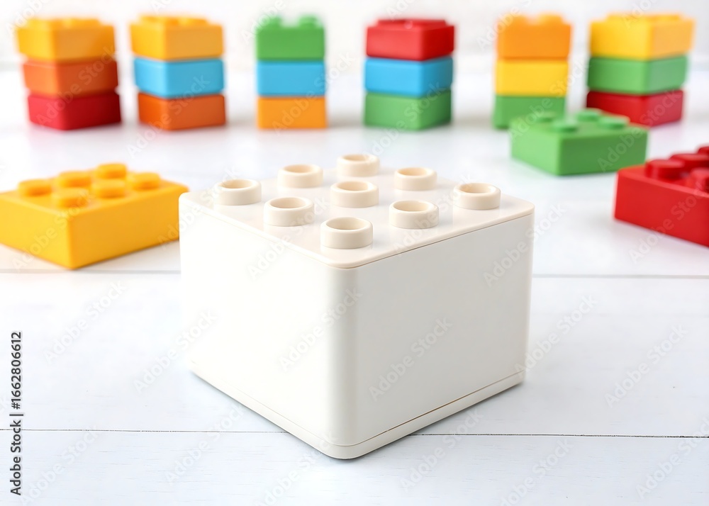 Fototapeta premium Plain Toy Block Mockup Isolated on Background