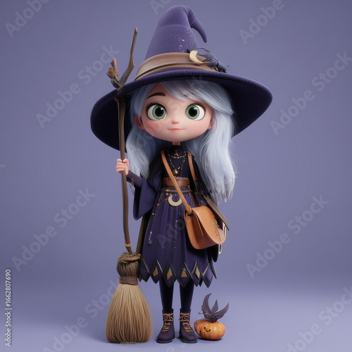 3d cute witch