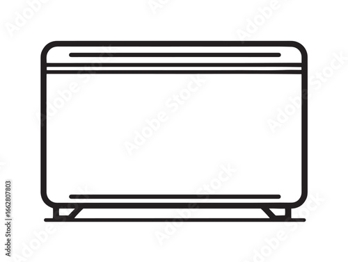Stock Image Household Deep Freezer Icon in Minimalist Line Style