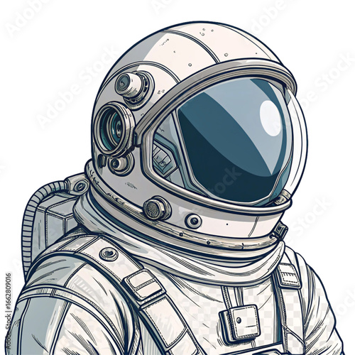 Professional astronaut in detailed suit exploring outer space, ready for scientific discovery and adventure.