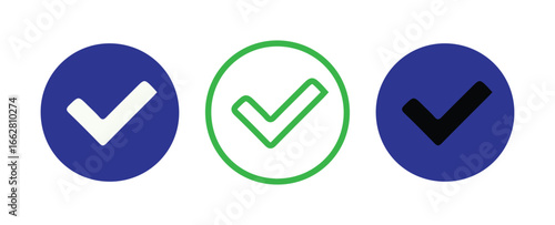 Checklist Confirmation Icons with Check Marks. Vector illustration 