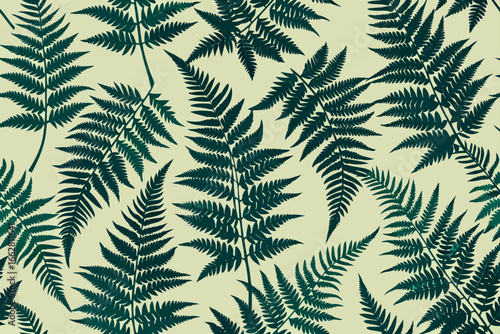 A seamless background of fern silhouettes vector illustration