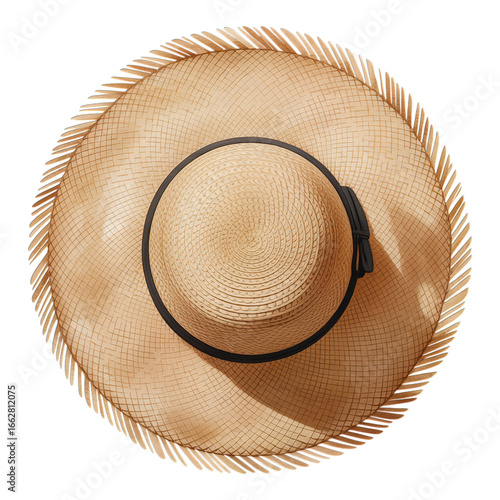 Stylish straw sun hat perfect for summer vacations, beach days, and fashion lifestyle content