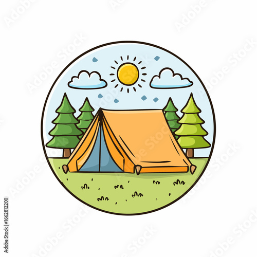 Camping area icon illustration