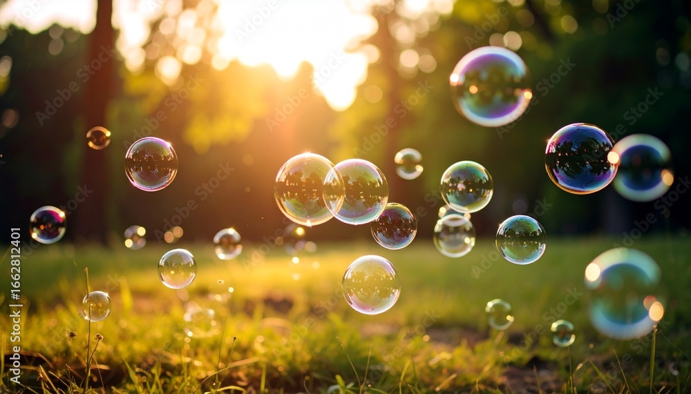 custom made wallpaper toronto digital木漏れ日の中を漂う美しいシャボン玉