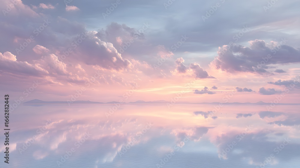 Fototapeta premium A drone capture of a vast salt flat with reflective water surface