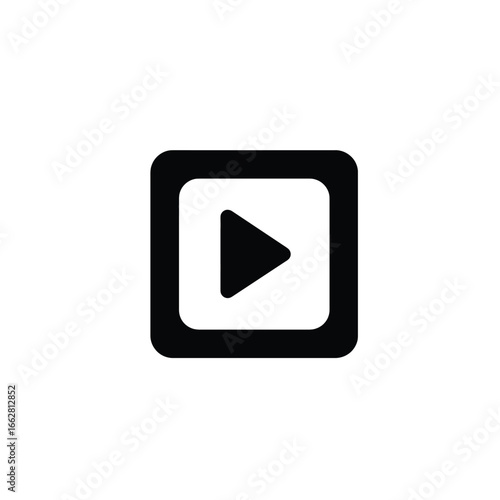 play button icon vector on white background.Simple Flat Black Icon Design. Vector Illustration.