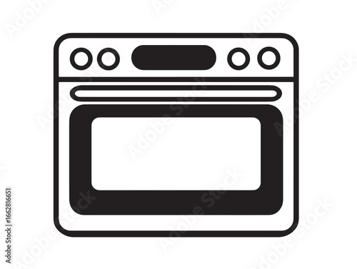 Stock illustration of contemporary electric oven design in minimalist line