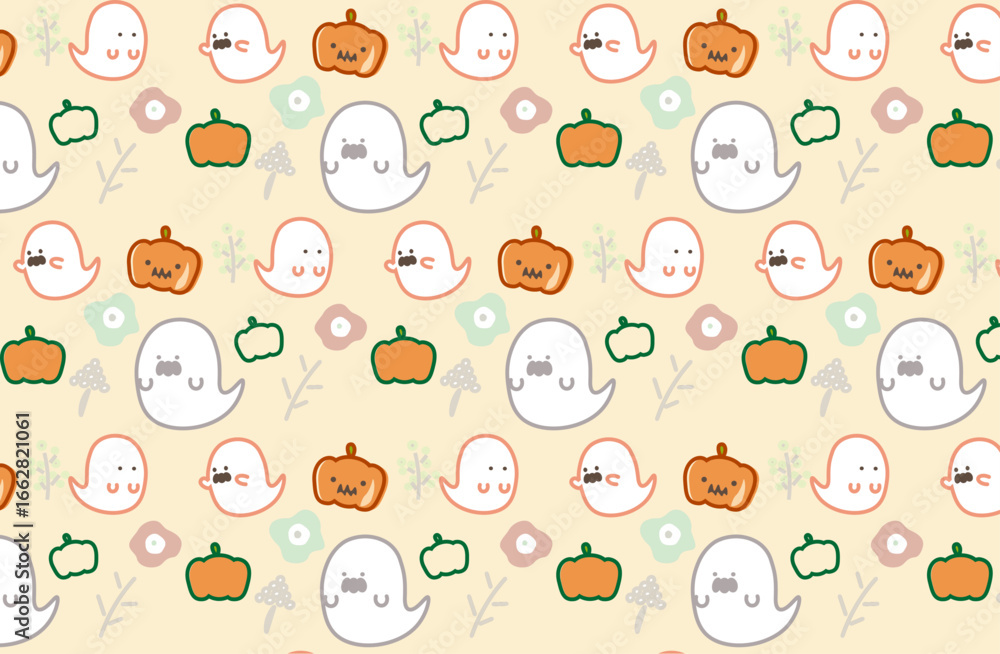 Fototapeta premium ハロウィンの壁紙 黄色