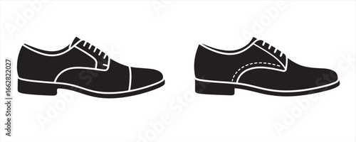 Elegant black leather dress shoes silhouette for formal occasions business meetings and style fashion footwear vector illustration