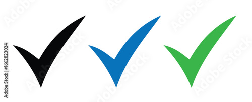 Colorful Check Marks for Verification and Agreement. Vector illustration 