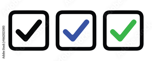 Confirmation Tick Marks for Approval and Success. Vector illustration 