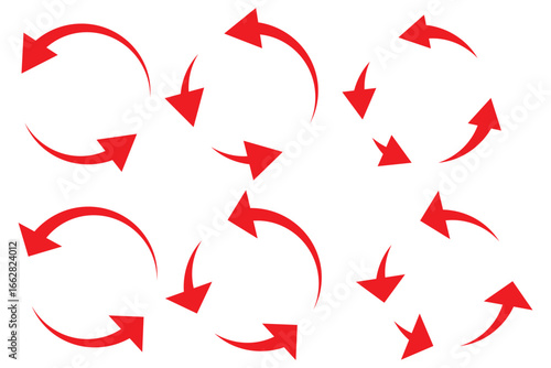 circle arrow icon set. circular arrow icon, refresh, reload, rotation arrow icon symbol sign, vector illustration
