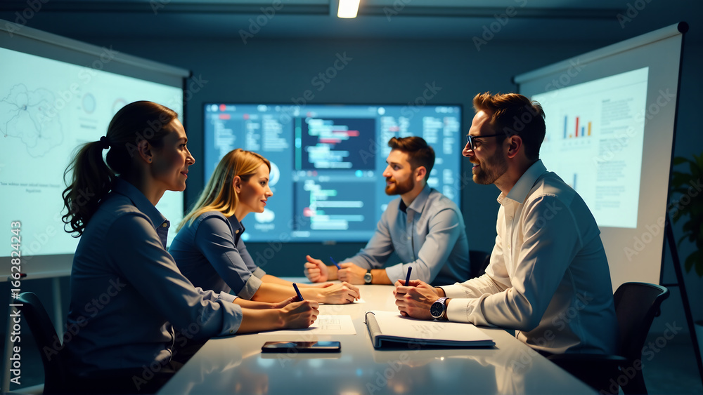 Fototapeta premium Diverse Minds, Innovative Solutions: Team Collaboration