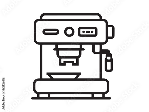 Modern Espresso Machine Stock Image for Professional Caf� Design Projects