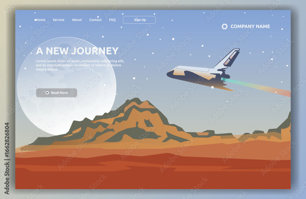 Fototapeta premium A New Journey Landing Page Illustration