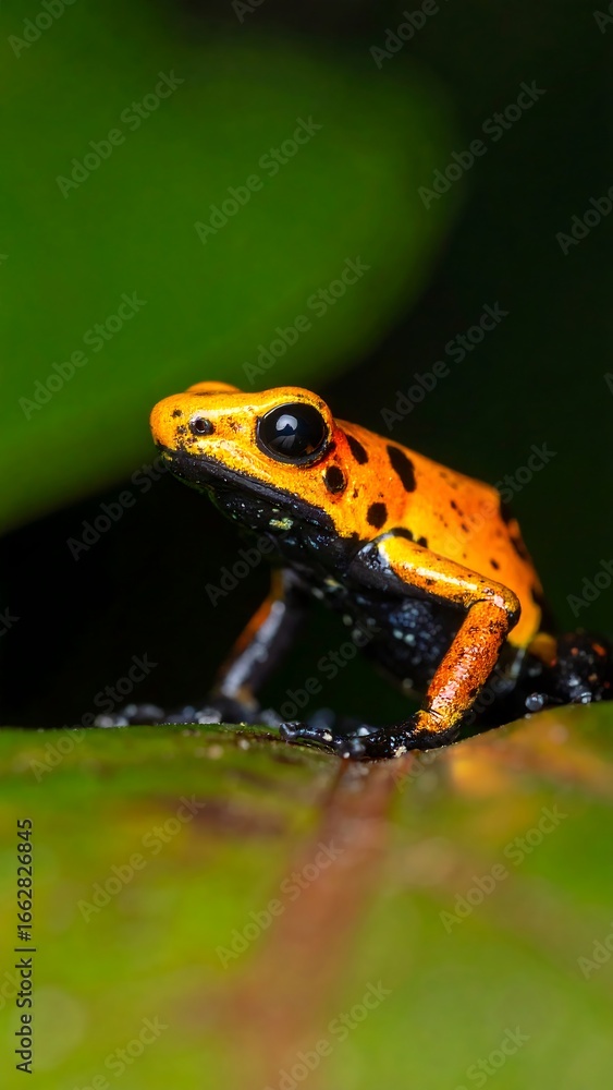Fototapeta premium Orange Poison Dart Frog on Leaf