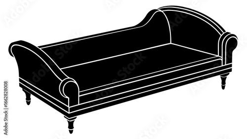  Sofa bed silhouette in flat position.