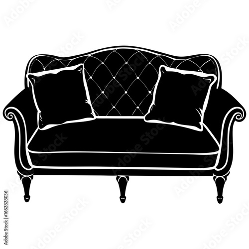 Sofa silhouette with two cushions