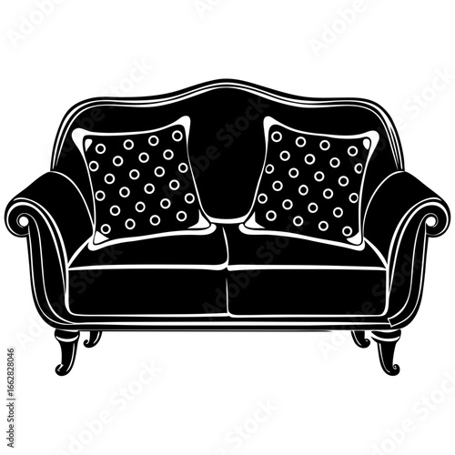 Sofa silhouette with two cushions