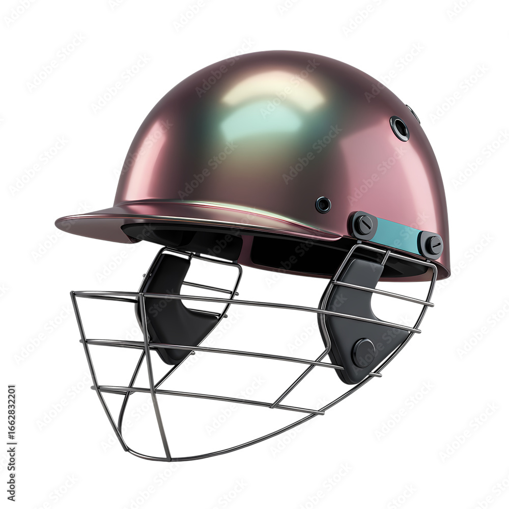 Fototapeta premium Cricket Helmet: Protective Gear for Wicket-Keeper and Batsman