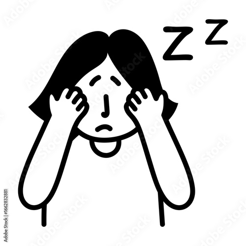 A sketchy style icon depicting dreaming

