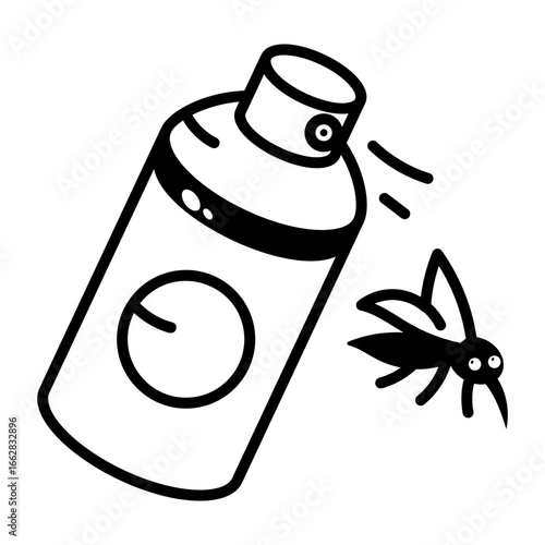 A drawing style icon representing mosquito spray
