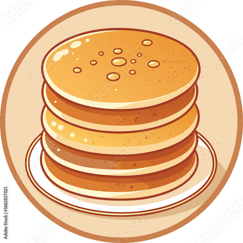 vector pancake cartoon illustration, suitable for, logos, prints, stickers, Pancake logo template, suitable for restaurant, food truck and café


