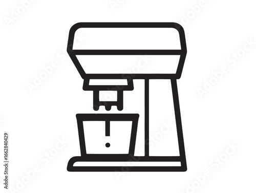 Simple Ice Crusher Illustration with Elegant Clean Line Art Design