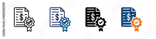 Fiscal Policy All In One Icon Multi Styles Vector Set