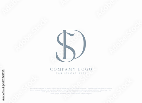 SD initial letters monogram logo for business