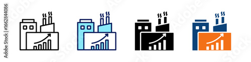 Industrial Growth All In One Icon Multi Styles Vector Set