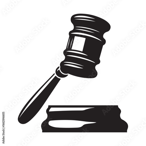 Judge gavel icon vector illustration, Judge gavel silhouette vector