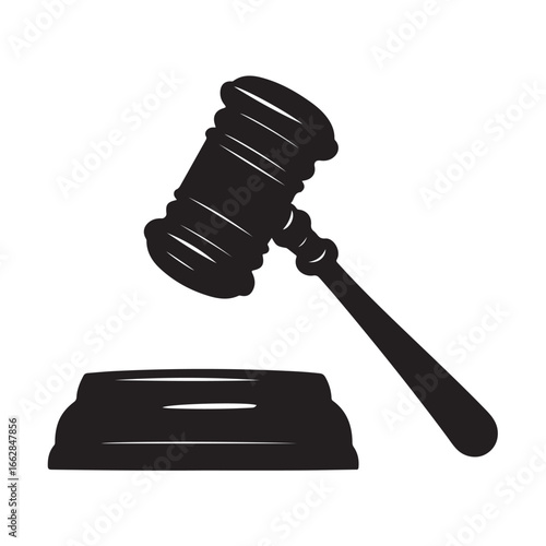 Judge gavel icon vector illustration, Judge gavel silhouette vector