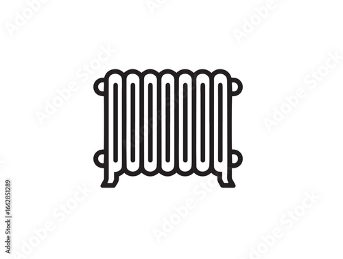 Modern oil filled radiator icon with minimalist vector illustration