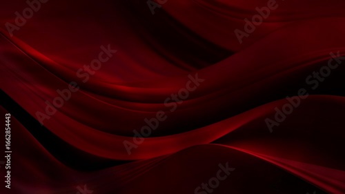 Dark red abstract background, flowing red silk animation, elegant wave motion, luxurious fabric texture, velvet background video, red abstract loop, smooth wave background, romantic motion backdrop