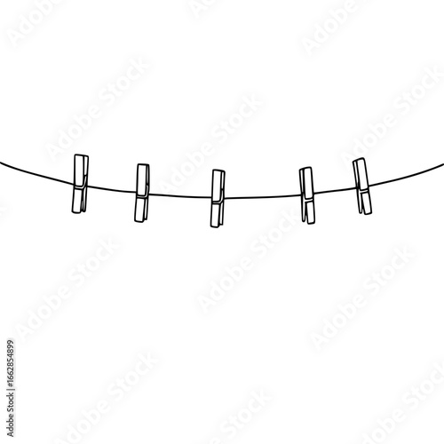 clothespins on rope