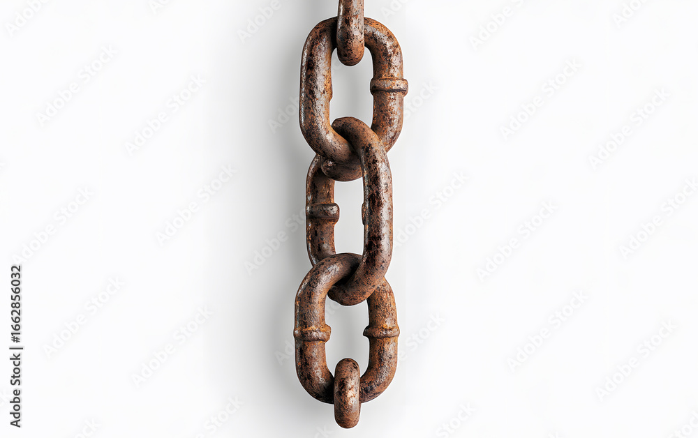Obraz premium rusty chain isolated on white