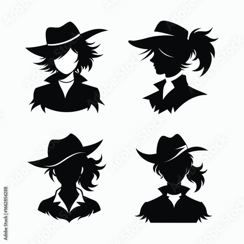 unruly hair jcowgirl silhouette-