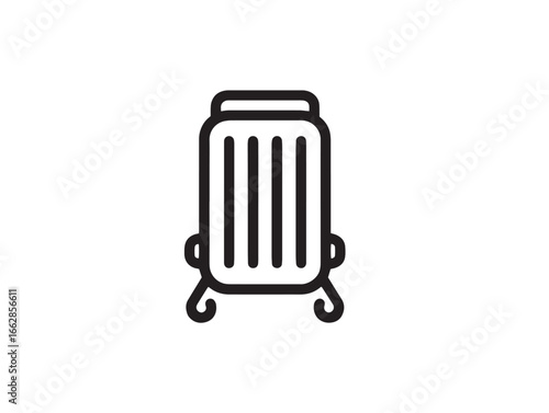 Portable Heater Minimal Line Art Icon with Modern Touch