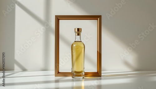 Wallpaper Mural Minimalist Still Life with Elegant Bottle and Frame Torontodigital.ca