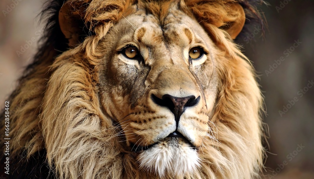 Naklejka premium Close-up of lion's head