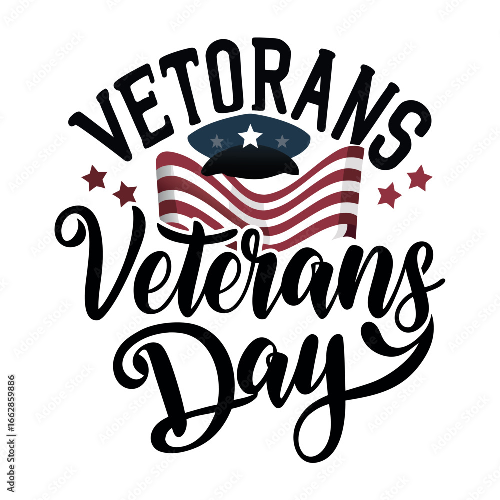 Obraz premium American veterans day clip art with white background