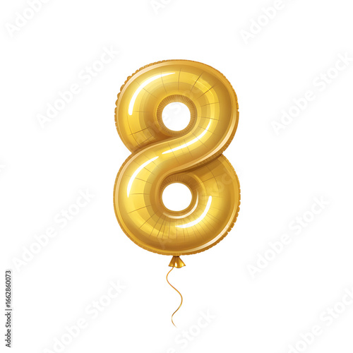 golden balloon letter isolated on transparent background