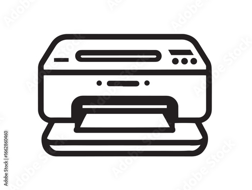 Minimalist Inkjet Printer Line Art Vector Drawing