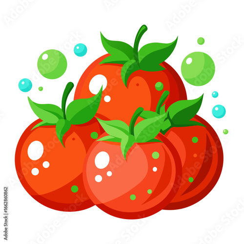tomato with drops