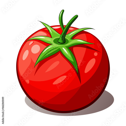 red tomato isolated on white