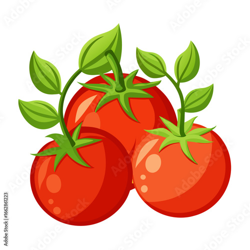 tomato with leaves