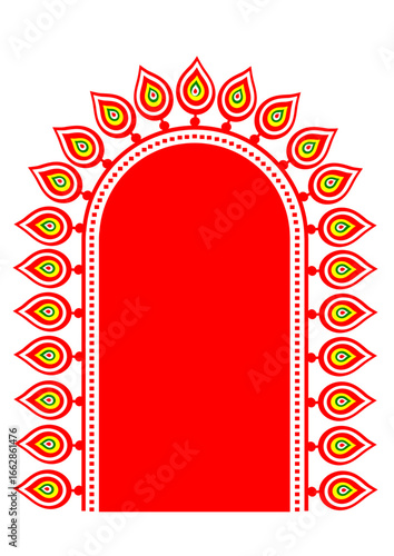 chalchitra design,Durga puja chalchitra icon,durgapuja banner,Durga puja bengali hindu festival border vector free images	