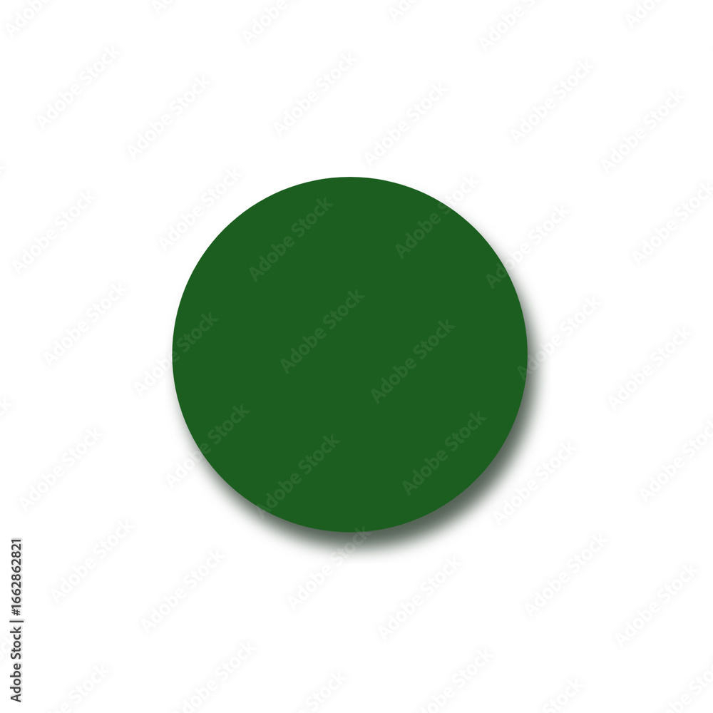 green button on transparent background. green circle with shadow. Round circle badge for mock green button on transparent background. green circle with shadow. Round circle badge for mock